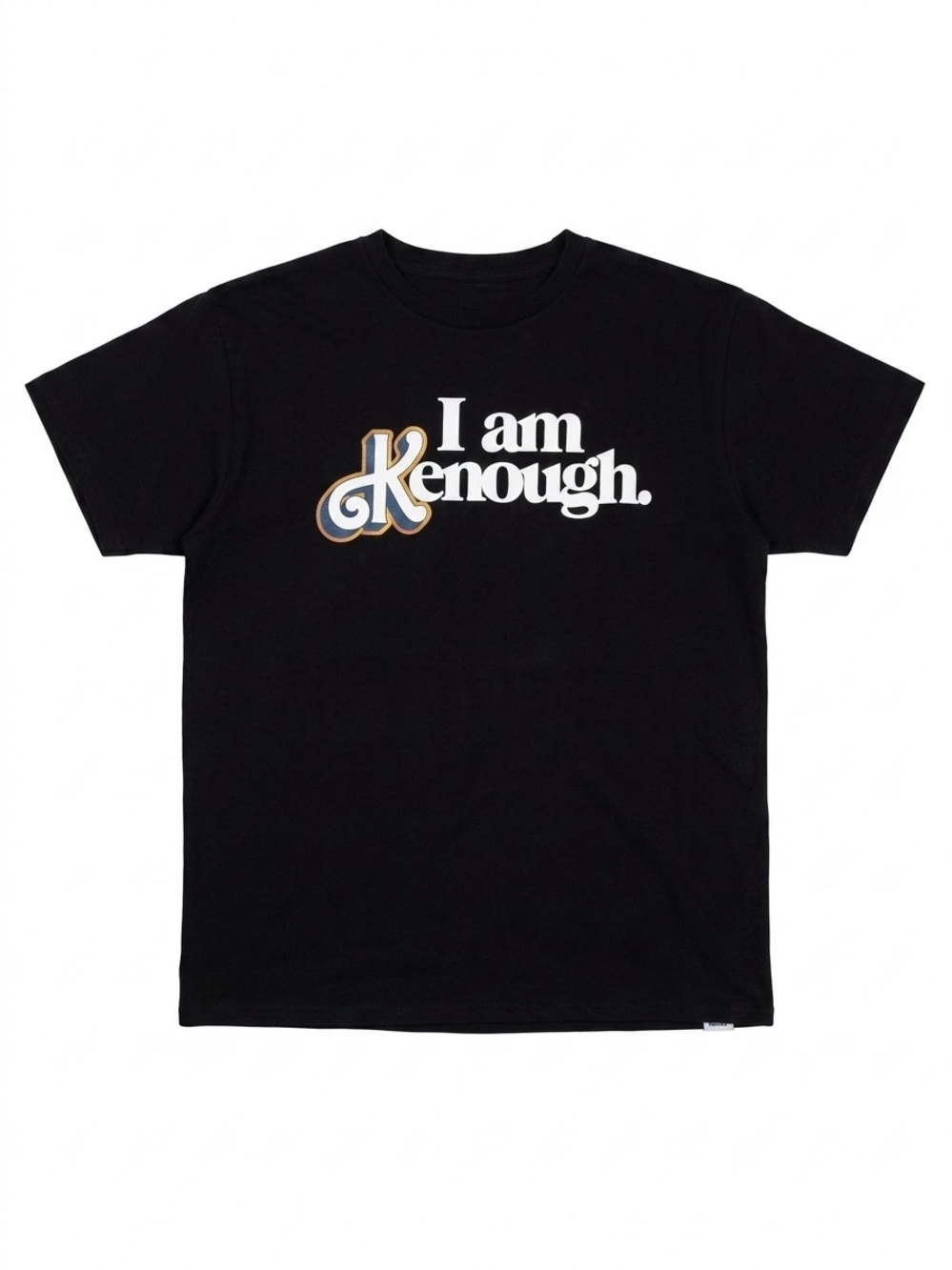 Barbie I Am Kenough Graphic Tee - Black with White & Gold Accents